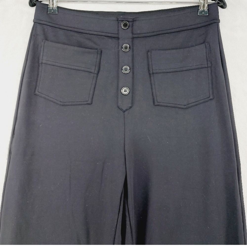 Halara Women's Black Halo Tek Air Wide-Leg Pants Large Tall buttons pockets - Picture 6 of 9